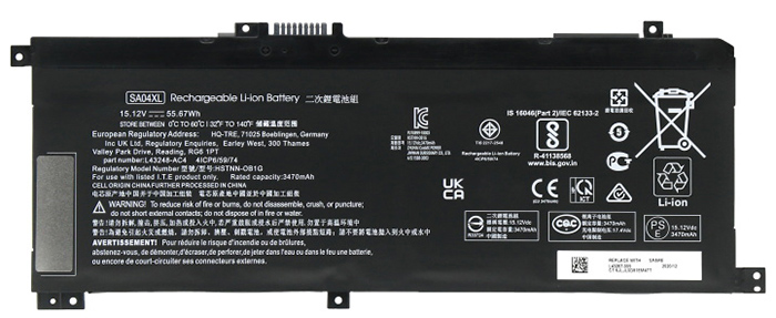 OEM Laptop Battery Replacement for  HP L43248 541