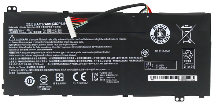 OEM Laptop Battery Replacement for  acer AC17A8M