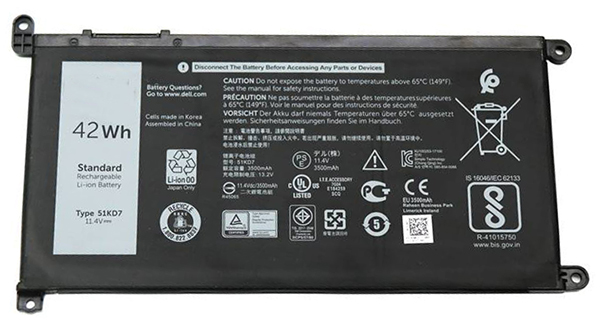 OEM Laptop Battery Replacement for  DELL 51KD7