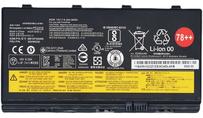 OEM Laptop Battery Replacement for  Lenovo ThinkPad P72
